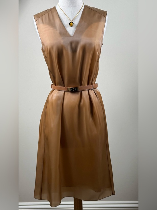 CNC Costume National Dresses & Skirts - Costume National Italian Designer Sheer Silk-Blend Belted Midi Dress EU 40
